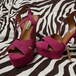 Steve Madden Hot Pink Suede Heels